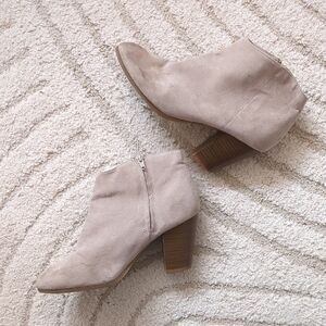 Old Navy Tan Ankle Booties with Block Heel